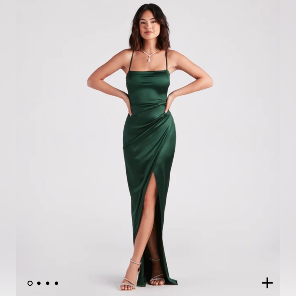 Mayra Formal Satin Slit Long Dress